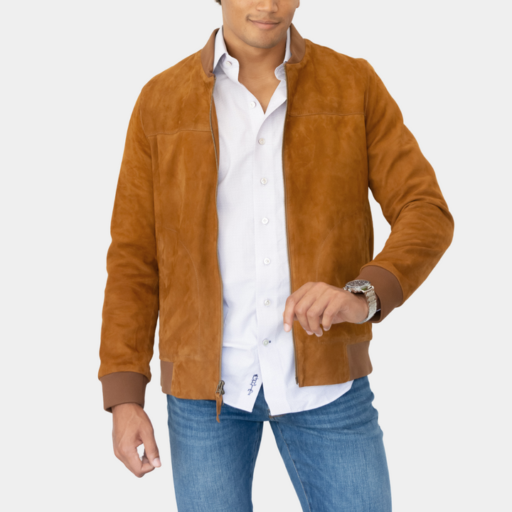 Suede Baseball Jacket 